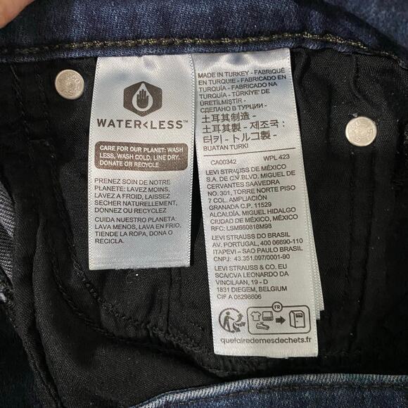 Levi's High Rise Flare Jeans Womens Size 29 Dark Wash 726 Stretch Distressed - Picture 7 of 13